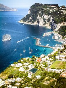 Looking down on the bay in Capri, Italy