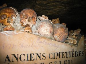 Down in the catacombs in Paris