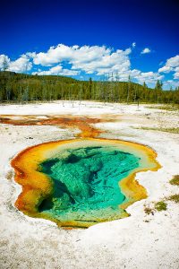 Clear, colorful water at Yellowstone